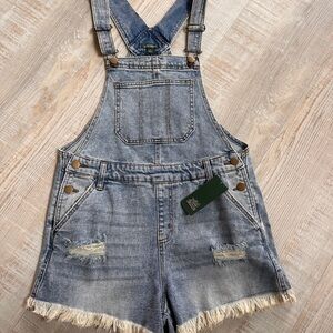 Denim Overall Shorts